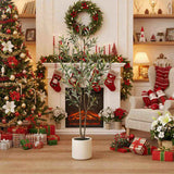5ft Christmas Tree with White Planter Natural Fake Tree Indoor Holiday Decor Easy Care 93474804