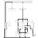 Luxury Thermostatic Mixer Shower System Rainfall with Set Shower and Hand shower Square Shower W105960093