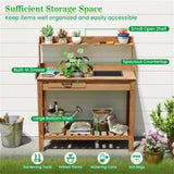 Outdoor wooden garden table with drawers 48243823