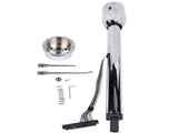 30" Chrome Tilt Street Rod Floor Shift Steering Column with Wheel Adapter No Key 49108082