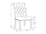 Set of 2 Fabric Upholstered Dining Side Chairs, Beige and Smokey Black B016P369245