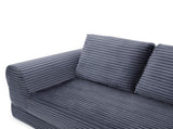 2-in-1 Folding Convertible Sofa Bed, Modern Corduroy Sleeper Couch with 2*pillows, Futon Modular W1117P415684