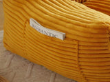 Giant Plush Bean Bag Chair for Adults with Armrests and Footstool -- Comfy Yellow Beanbag Chaise W1117P309392