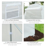 ZUN Walk-In Tunnel Greenhouse, Large Garden Hot House Kit with 6 Roll-up Windows & Roll Up Door 15' 7' 22733022