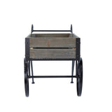 24.4x12.6x15.4" Rustic Black Trolley Cart Plant Stand, Planter W2078P322246