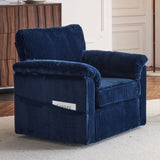 33 Inch Oversized Swivel Corduroy Lounge Chair - Plush Cushioned Armchair for Living Room, Bedroom, W1829P265013
