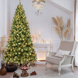 7ft Pre-Lit PVC Christmas Tree 400 UL Lights, 1072 Tips, Auto-Unfold Memory Wire, Easy Assembly T3637P338367