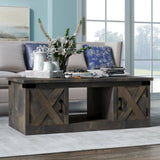 ZUN 48 inch Coffee Table, No Assembly Required, Barnwood Finish B108131538