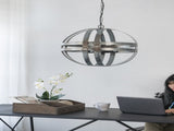 4 - Light Galvanized Chandelier, Hanging Light Fixture with Adjustable Chain for Kitchen Dining Room W2078138929