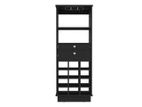 Black Wengue 12-Bottle 2-Drawer 1-Shelf Bar Cabinet B06280194