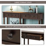 Console Table Sofa Table Easy Assembly with Two Storage Drawers and Bottom Shelf for Living Room, 63358665