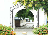 Metal Garden Arch L56.3'' x W16.93'' x H94.5'' Climbing Plants Support Rose Arch Outdoor Black 14900474