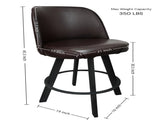 Set of 2 commercial-grade, super comfortable upholstered swivel bucket-seat bar stools with metal W5232P423676