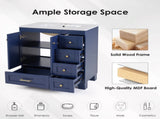 30" Blue Bathroom Vanity with Ceramic Sink - Soft-Close Drawers, Solid Wood Frame, Multi-Organizer W2896P344081