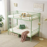 ZUN Twin Over Twin Bunk Bed for Kids Teens Adults, Heavy Duty Metal Bunk Bed with Ladder & Full-Length 14083887