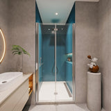 1 3/8" adjustment,universal pivot shower door, with 1/4" tempered glass finish 3072 W2122131060