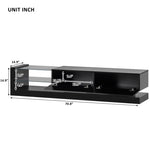 ZUN TV Stand with Two Media Storage Cabinets Modern High Gloss Entertainment Center for 75 Inch TV, 33149834