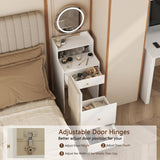 3 in 1 Vanity Desk With mirror and light ,Small makeup vanity set with charging station, With 2 W1321P243134