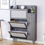 ZUN Modern minimalist storage cabinet, Japanese rattan shoe cabinet, bed top cabinet, small home W1151P147201