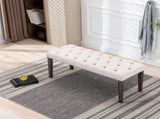 Heng Ming Upholstered Tufted Ottoman , Velvet Dining Bedroom Footrest Stool Accent W212P300162