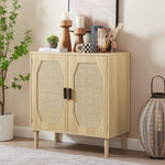 ZUN Kitchen storage cabinets with rattan decorative doors, buffets, wine cabinets, dining rooms, W1162127385