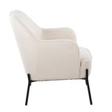 Daniella Contemporary Accent Chair in Black Metal and Cream Fabric by LumiSource B202P223484