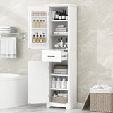 Tall Bathroom Storage Cabinet, Freestanding Storage Cabinet with Twos and Adjustable Shelves, 99964212