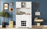 ZUN Coffee Bar Cabinet Kitchen Cabinet with Storage, Farmhouse Wine Cabinet with Drawers shelves and 42301581