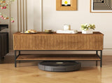Lift Top Coffee Table 39.4 Inch Rectangle, Farmhouse Style with Hidden Storage & Lower Shelf, Sturdy T2398P411963