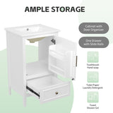 20" Bathroom Vanity with Sink, Bathroom Cabinet with A Door, Door Shelf Storage and Adiustable Foot N725P192821K