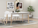 Modern Dining Table 47 Inch Kitchen Table Rectangular Top with Solid Wood Leg-White W112040061
