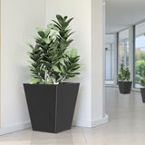22" H Tall Mental Tapered Planter Large Outdoor & Indoor Garden Plant Pot with Drainage Hole and W3077P276881