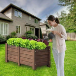 ZUN Wood Garden Bed for Growing Flowers, Planter Garden Boxes Outdoor Planter Box, Wood Container 55216265
