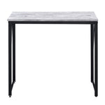 ZUN Antique White and Black 35.5" Writing Desk with Metal Sled Base B062P184522