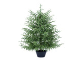 4-Piece Christmas Tree Set 2 Trees with Sturdy Bases, 1 Pre-Lit Wreath, 1 Garland, Warm White N710P513664F