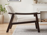 Medieval-inspired modern armchair with high back upholstered chair, solid wood legs, W2989P506961