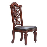 Brown and Cherry Side Chair with Nailhead Trim B062P209284