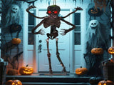 6ft Sound-Activated Halloween Skeleton - Flashing Red Eyes, Spooky Sounds, 4 Poseable Arms Extra 04271762
