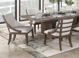 Modern Armchairs Set of 2 Brown Finish with Gold Tipping Upholstered Back Seat Wooden Dining B011P246317