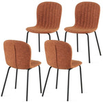 ZUN Brown Faux Leather Dining Chairs Set of 4,Mid-Century Modern Upholstered PU Leather Chairs,for W1516P230630