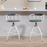 26'' Swivel Counter Height Bar Stool, Set of 2- Fabric Seat with Metal Frame, Modern Industrial 22087354
