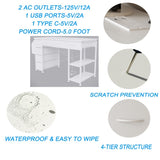 47" Computer Desk With Power Outlet,Writing Desk,Home Office desk,Vanity table with 7 Fabric W2887P240017