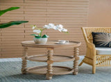 D23.5 x 25" Round 3-Tiered Side Tabel, Natural End Tabel for Lving Room Bedroom Entryway, Brown W2078141934