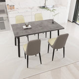 55.12-70.87" expandable rectangular dining table that can accommodate 4-6 people, equipped with 4 PU 82775852