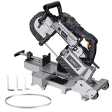 Band Saw with Lightweight Aluminum Base, 10 Amp 5 Inch Deep Cut Bandsaw, Variable Speed Handheld 06670862
