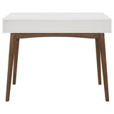 White and Walnut 1-Drawer Writing Desk B062P153672