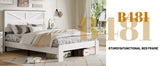 Full Bed Frame Headboard , Wood Platform Bed Frame , Noise Free,No Box Spring Needed and Easy W636P305736