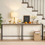 2 Pack 39.4" Narrow Console Sofa Table with Power Outlets and USB Ports, Long Couch Table with Metal 75432596