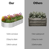 2 Pcs 631ft Raised Garden Bed, Oval Galvanized Outdoor Planter Box, Metal Garden Bed for Planting 93554205