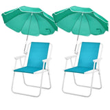 Folding Beach Chair with Umbrella Adults, Lightweight Porable Camping Chair with 265lbs Capacity 85132895